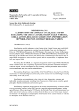 Decision No. 3/11 on elements of the conflict cycle, related to enhancing the OSCE’s capabilities in early warning, early action, dialogue facilitation and mediation support, and post-conflict rehabilitation  