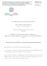 Statement by Prof. Christiana Carletti, University of Roma Tre, Department of Equal Opportunities, Presidency of the Council of Ministers