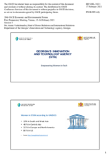 Presentation by Ms. Annie Vashakmadze, Head of Donor Relations and International Relations Department of the Georgia’s Innovation and Technology Agency