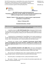 Statement by Ms. Fernanda Ferreira Dias, Director General, Ministry of Economy and Digital Transition