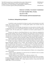Statement by Ms. Kateryna Levchenko, Government Commissioner for Gender Equality Policy