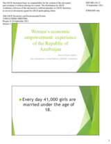 Presentation by Dr. Elgun Safarov, Vice-Chairperson of the UN CEDAW Committee