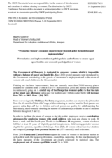 Statement by Ms. Brigitta Gyebnár, Head of the Unit for Women’s Policy in the Ministry for Families