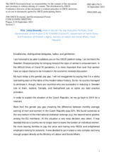 Statement by PhDr. Lenka Simerská, Head of Gender Pay Gap Reduction Portfolio, Chief Administrator of the Project 22 % TOWARDS EQUALITY, Department of Family Policy and Protection of Children’s Rights, Ministry of Labour and Social Affairs