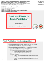 Presentation by Ms. Slavica Kutirov, Director General, Ministry of Finance, Customs Administration