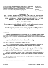 Statement by Mr. Evgeniy V. Antipov, Deputy Director General, Head of the Road Transport Department, Association of International Road Carriers