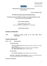 Agenda - Concluding Meeting of the 30th OSCE Economic and Environmental Forum