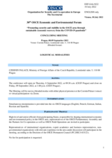 Logistical Modalities – Concluding Meeting of the 30th OSCE Economic and Environmental Forum