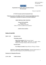 Agenda - First Preparatory Meeting of the 31st OSCE Economic and Environmental Forum