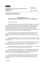 Decision No. 11/11 on the strengthening transport dialogue in the OSCE