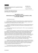 Decision No. 10/11 on the promoting equal opportunity for women in the economic sphere