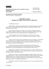 Decision No. 12/06 on the energy security dialogue in the OSCE (including an interpretative statement by the delegation of Sweden)